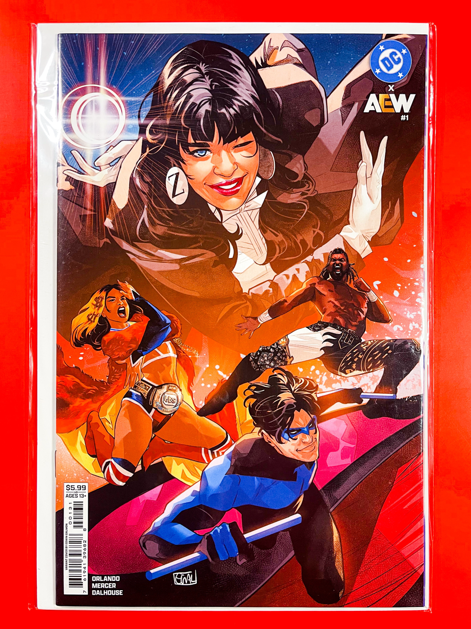 Main Cover of DC x AEW #1 | Edwin Galmon Cover