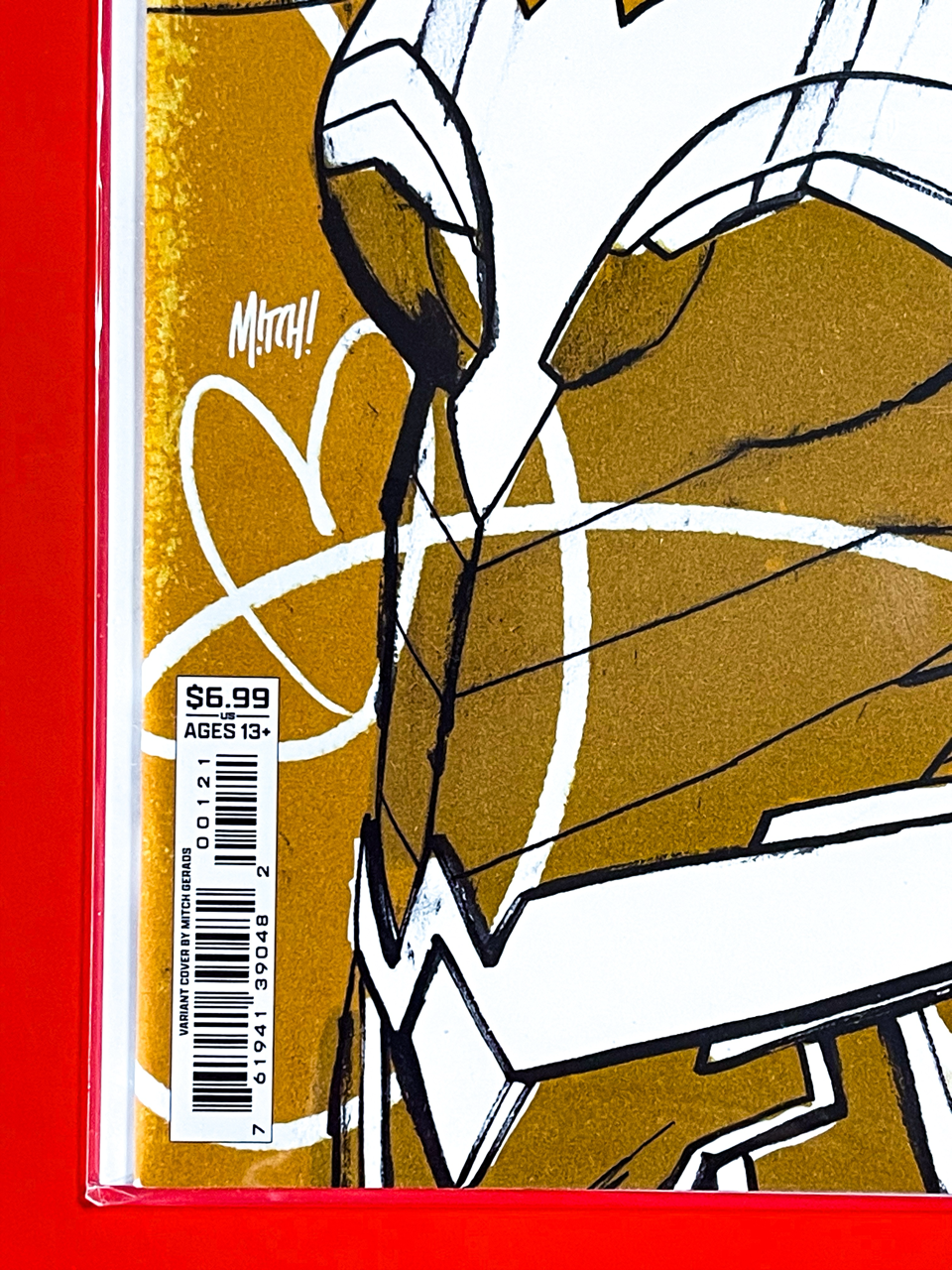 Bottom left corner of Wonder Woman: Black & Gold #1 | Mitch Gerads Cover