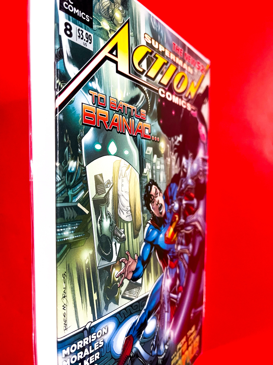 Spine of Action Comics #8 | Rags Morales Cover