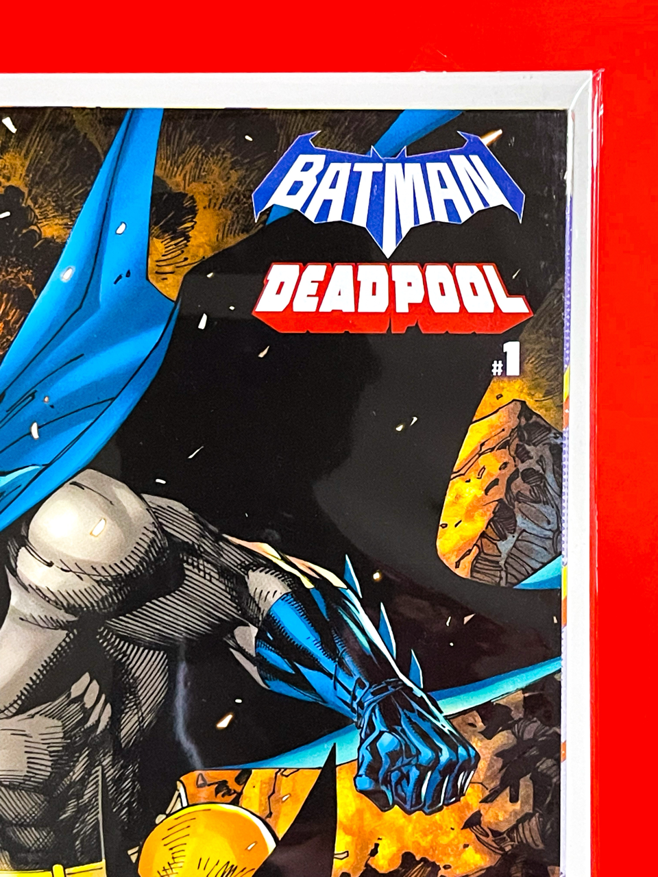 Top right corner of Batman & Deadpool #1 | Jim Lee & Scott Williams & Alex Sinclair Cover
