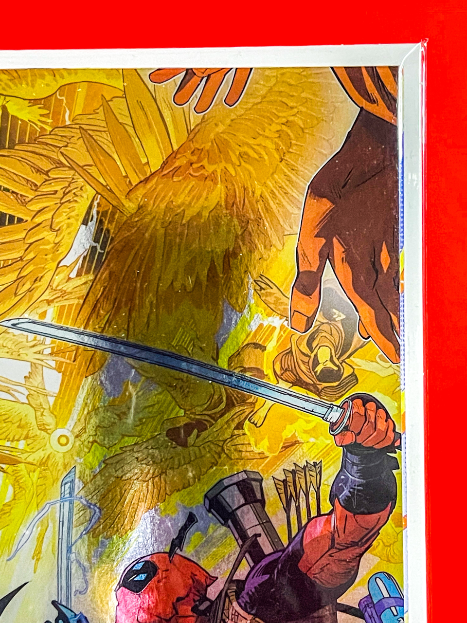 Top right corner of Batman & Deadpool #1 | Dan Mora Cover