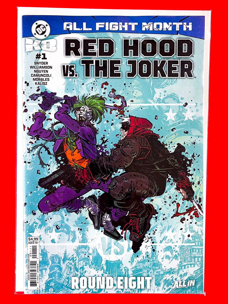 Main Cover of DC K.O: Red Hood vs The Joker #1 | Jorge Corona & Sarah Stern Cover