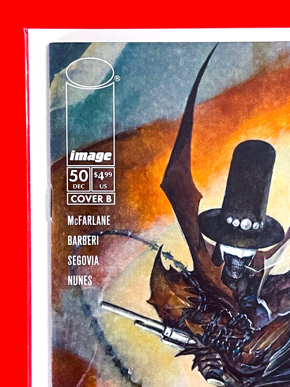 Top left corner of Spawn: Gunslinger #50 | Puppeteer Lee Cover