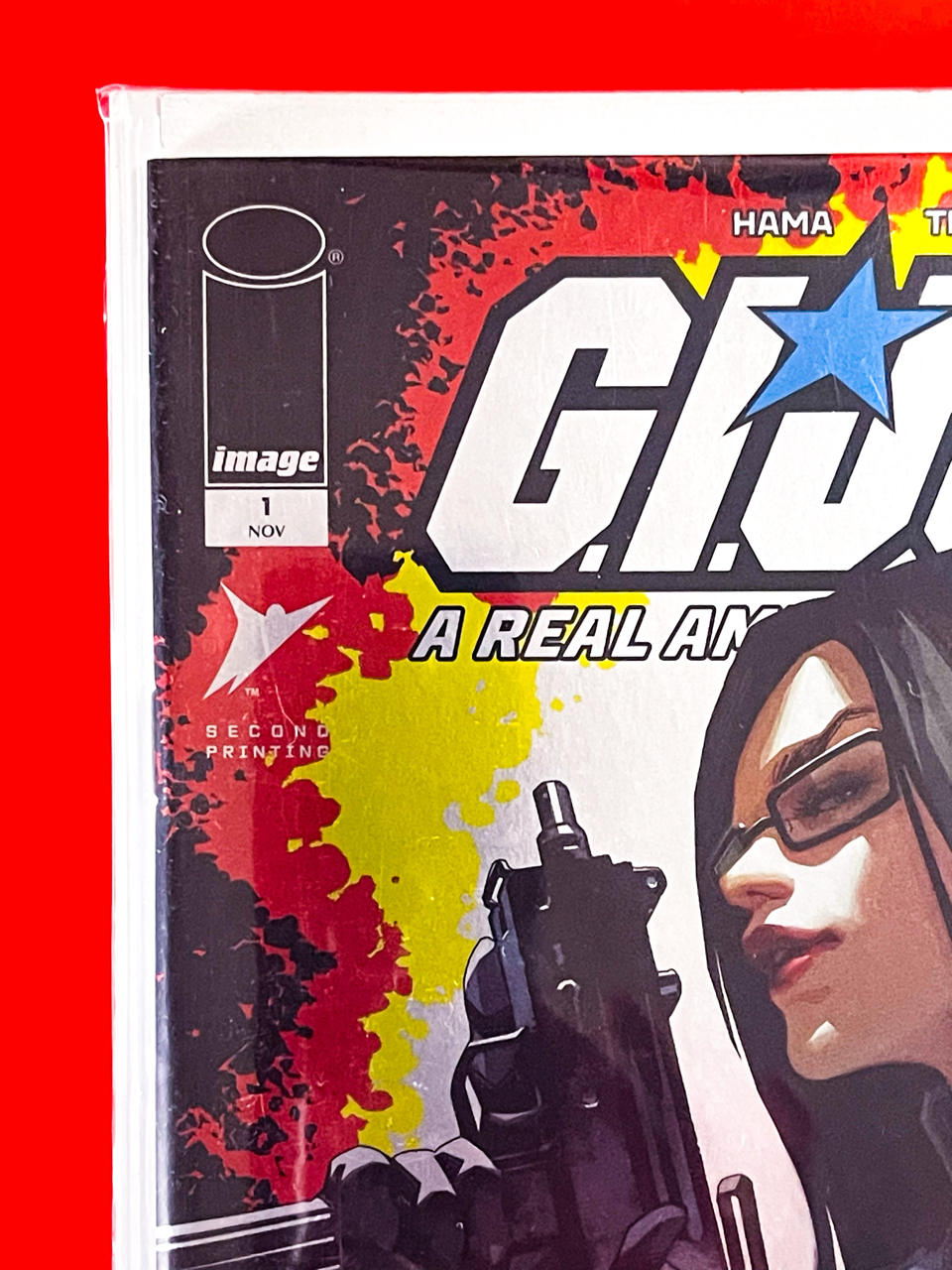 Top left corner of GI Joe: A Real American Hero #1 | Kael Ngu Cover