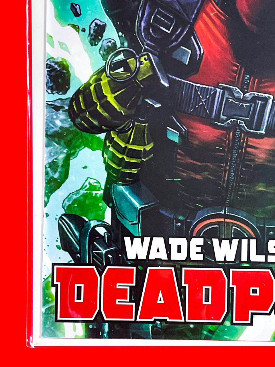 Bottom left corner of Deadpool: Wade Wilson #1 | Mico Suayan Cover