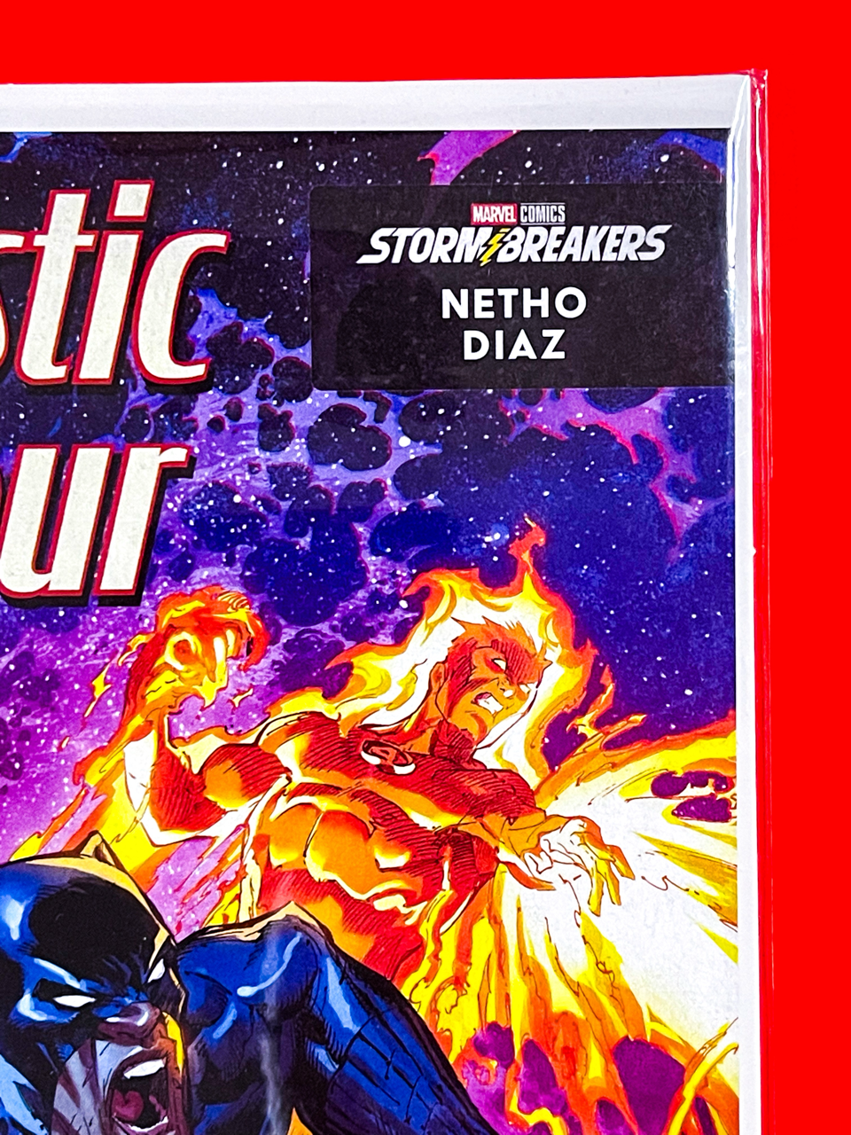Top right corner of Fantastic Four #8 | Netho Diaz & J. P. Mayer & Arthur Hesli Cover