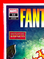 Top left corner of Fantastic Four #33 | Ron Lim Cover