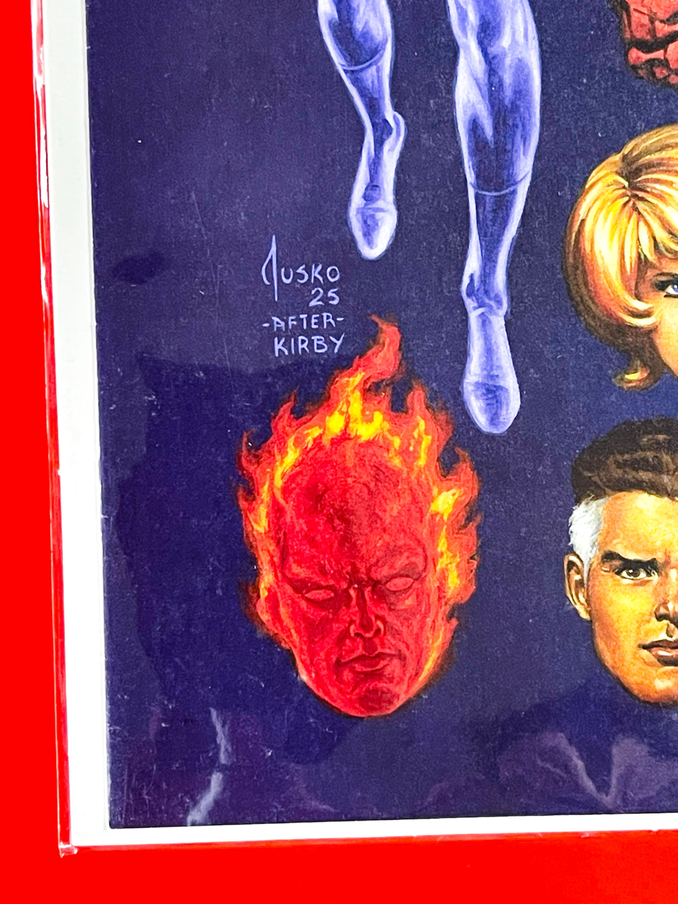 Bottom left corner of Fantastic Four #8 | Joe Jusko Cover