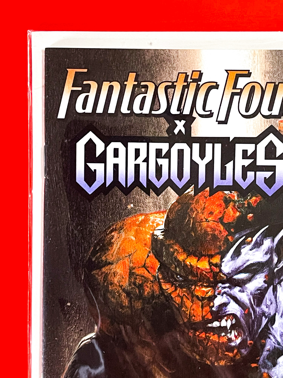 Top left corner of Fantastic Four x Gargoyles #1 | Gabriele Dell'Otto Cover
