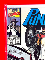 Top left corner of The Punisher #43 | Bill Reinhold Cover