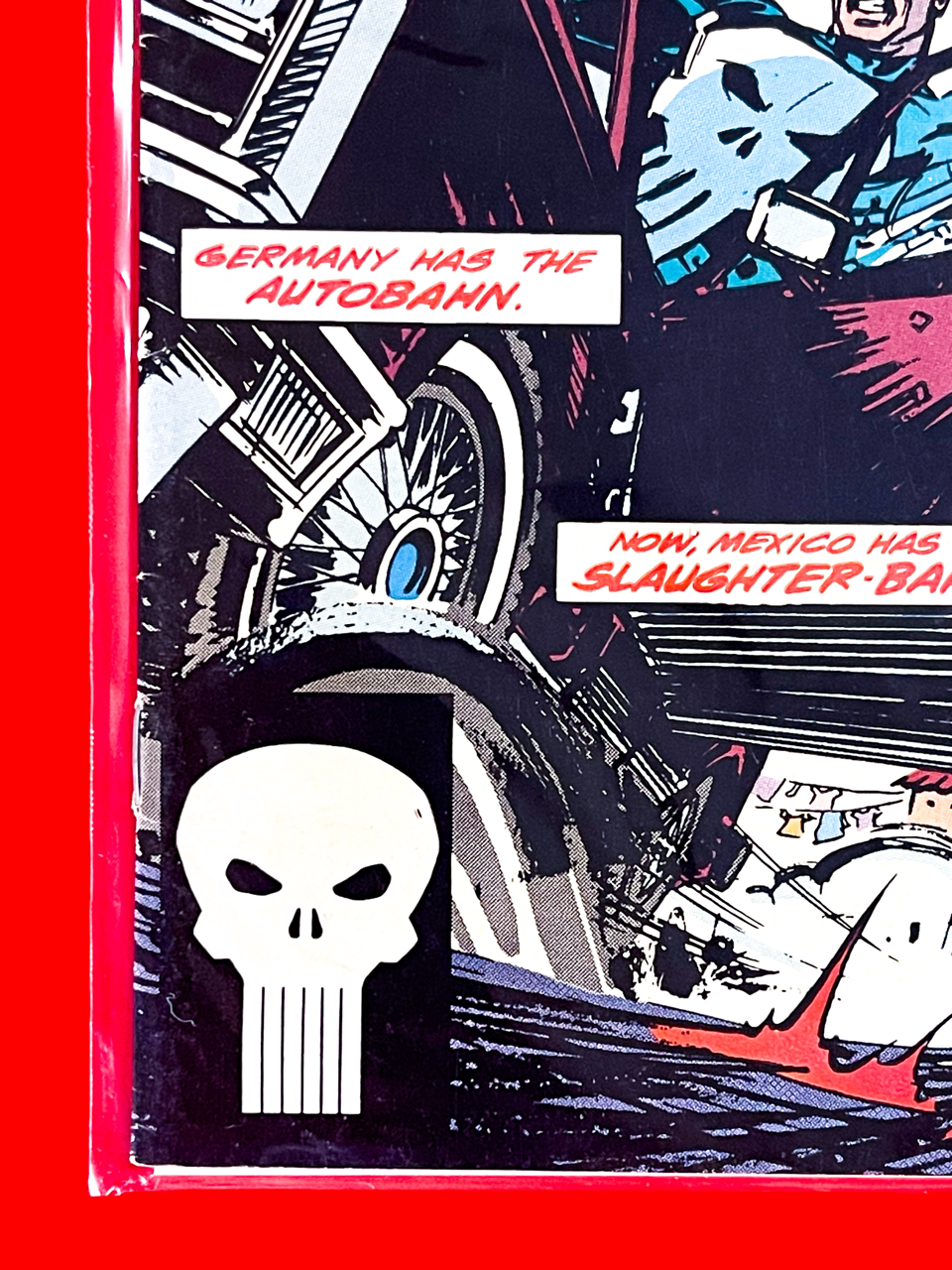 Bottom left corner of The Punisher #43 | Bill Reinhold Cover