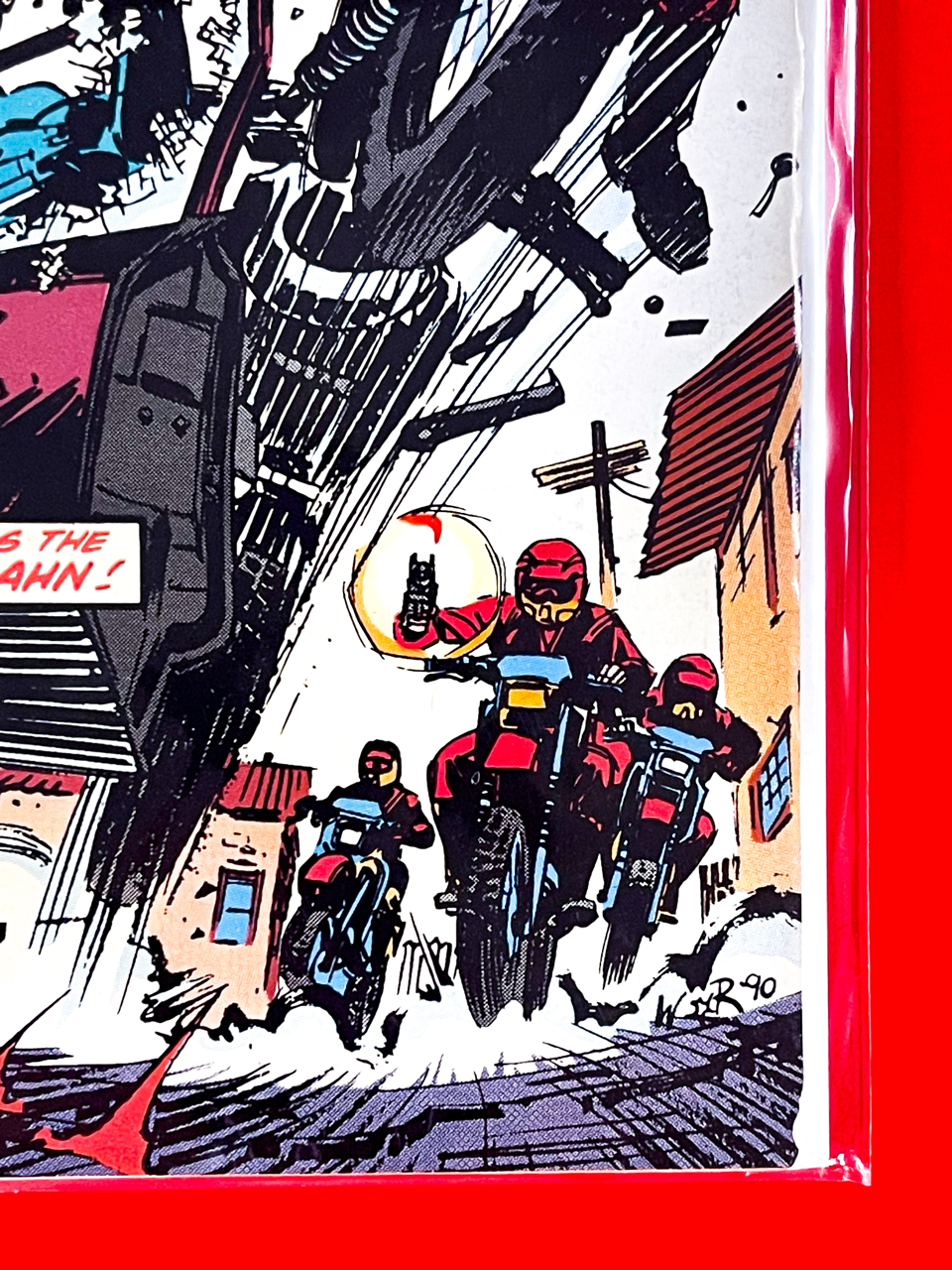 Bottom right corner of The Punisher #43 | Bill Reinhold Cover