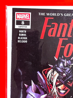 Top left corner of Fantastic Four #8 | Humberto Ramos Cover