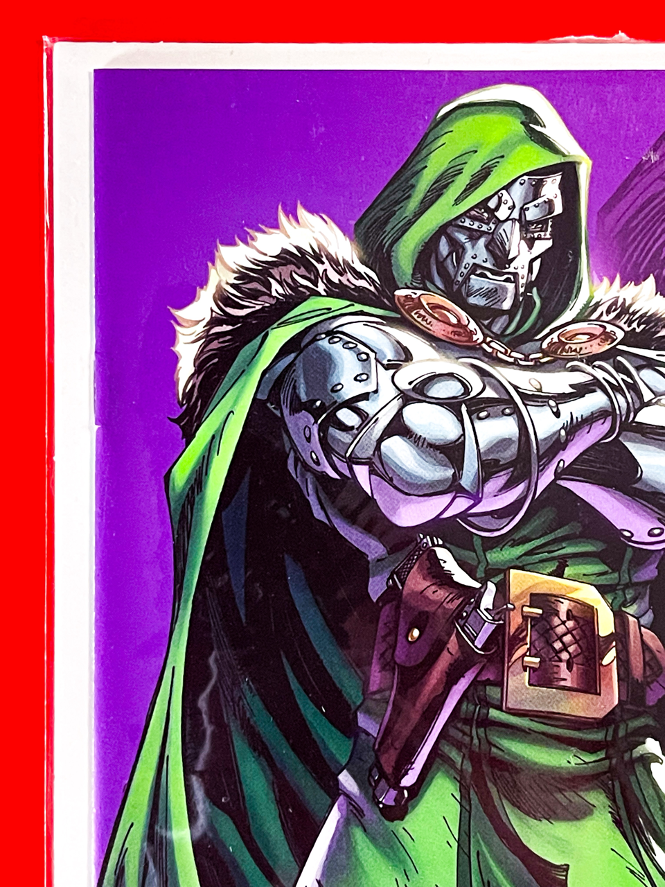 Top left corner of One World Under Doom #6 | J. Scott Campbell Cover