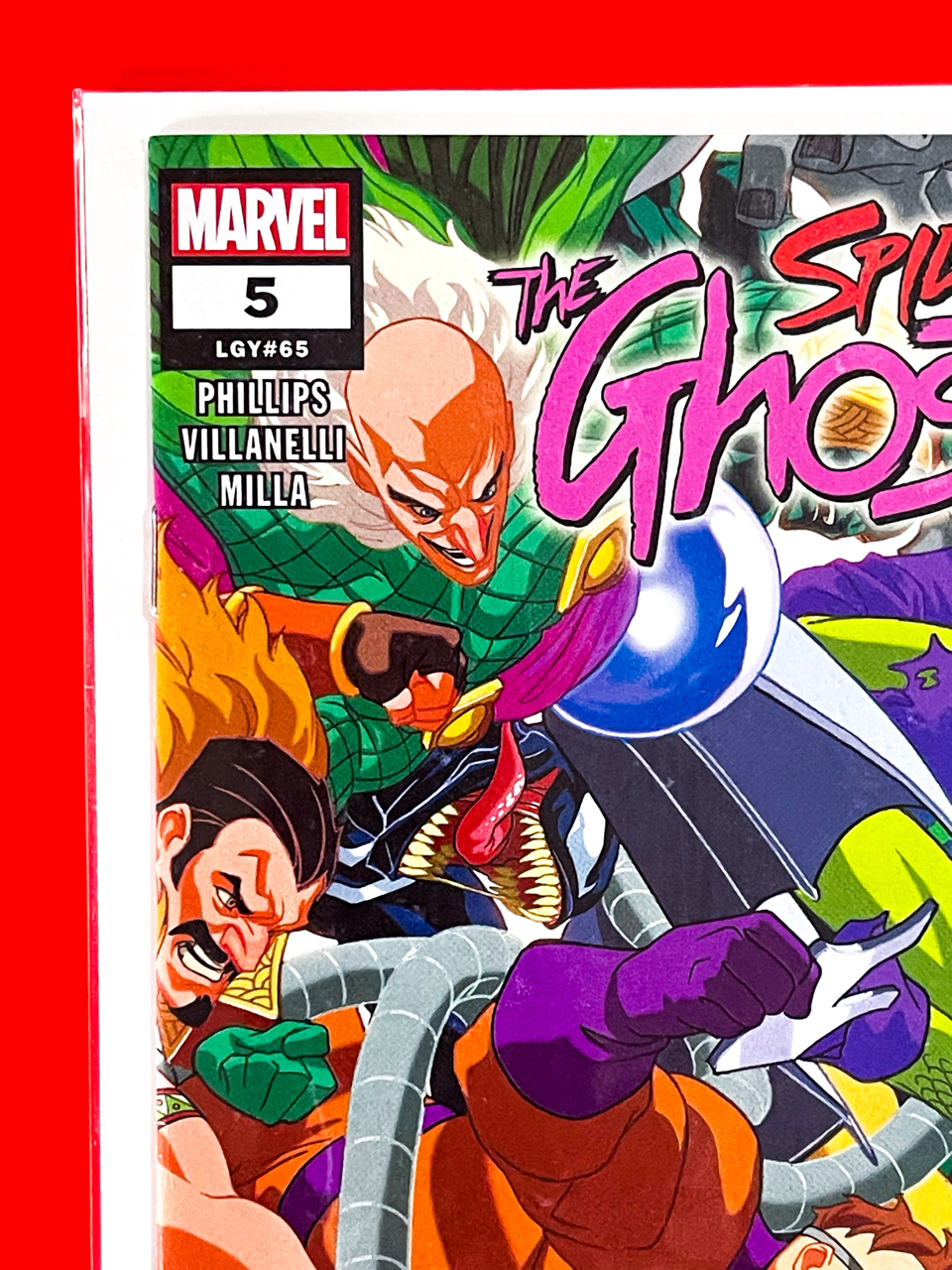 Top left corner of Spider-Gwen: Ghost Spider #5 | Mark Brooks Cover