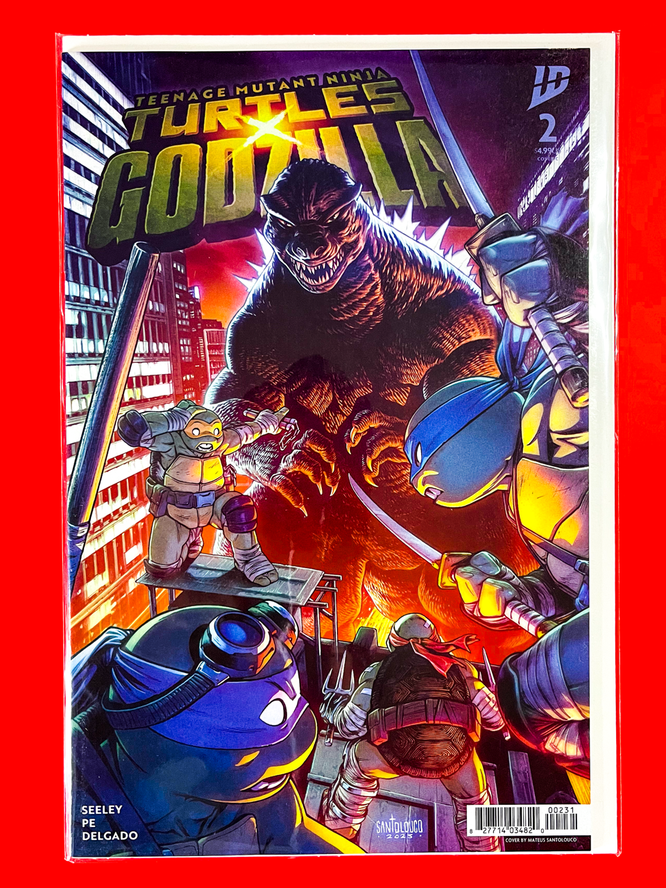 Teenage Mutant Ninja Turtles x Godzilla #2 | Mateus Santolouco Cover