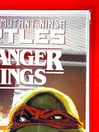Top right corner of Teenage Mutant Ninja Turtles x Stranger Things #3 | Rafael Albuquerque Cover