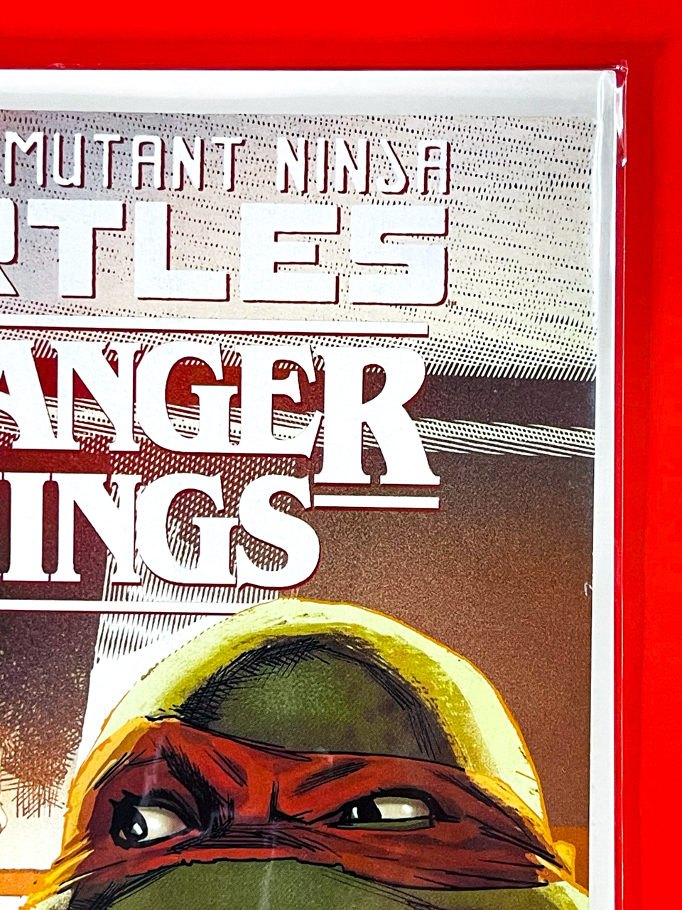 Top right corner of Teenage Mutant Ninja Turtles x Stranger Things #3 | Rafael Albuquerque Cover