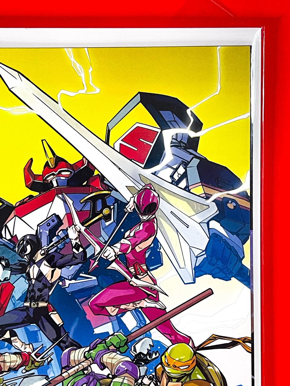 Top right corner of Mighty Morphin Power Rangers & Teenage Mutant Ninja Turtles III #4 | Hendry Prasetya Cover