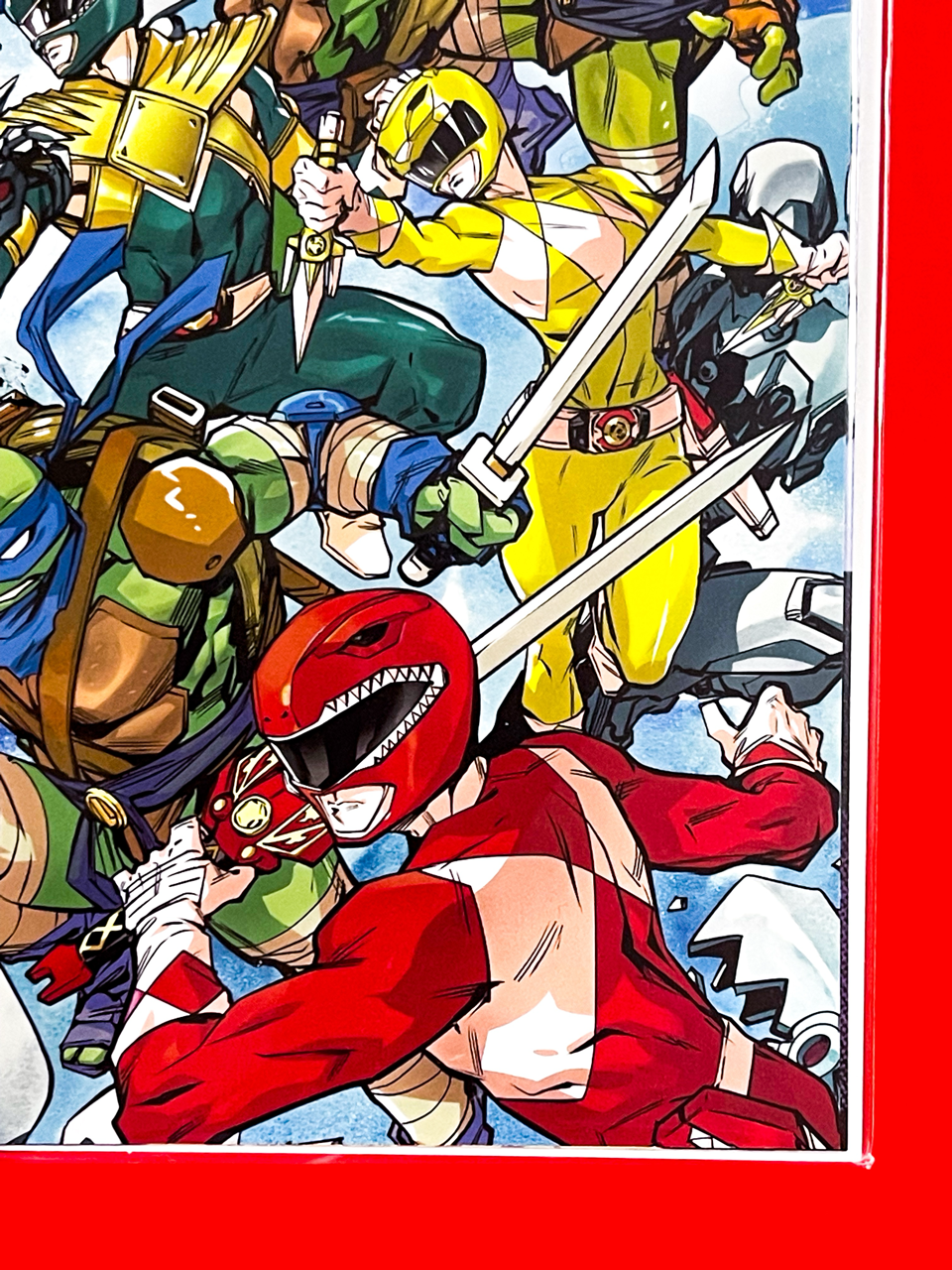 Bottom right corner of Mighty Morphin Power Rangers & Teenage Mutant Ninja Turtles III #4 | Hendry Prasetya Cover