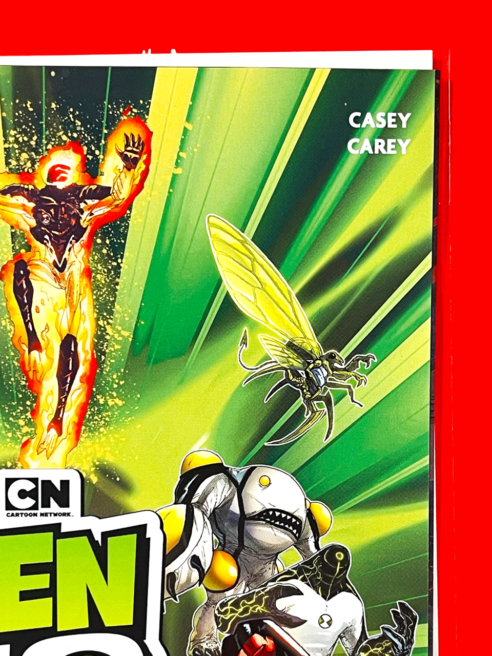 Top right corner of Ben 10 #1 | Robert Carey Cover