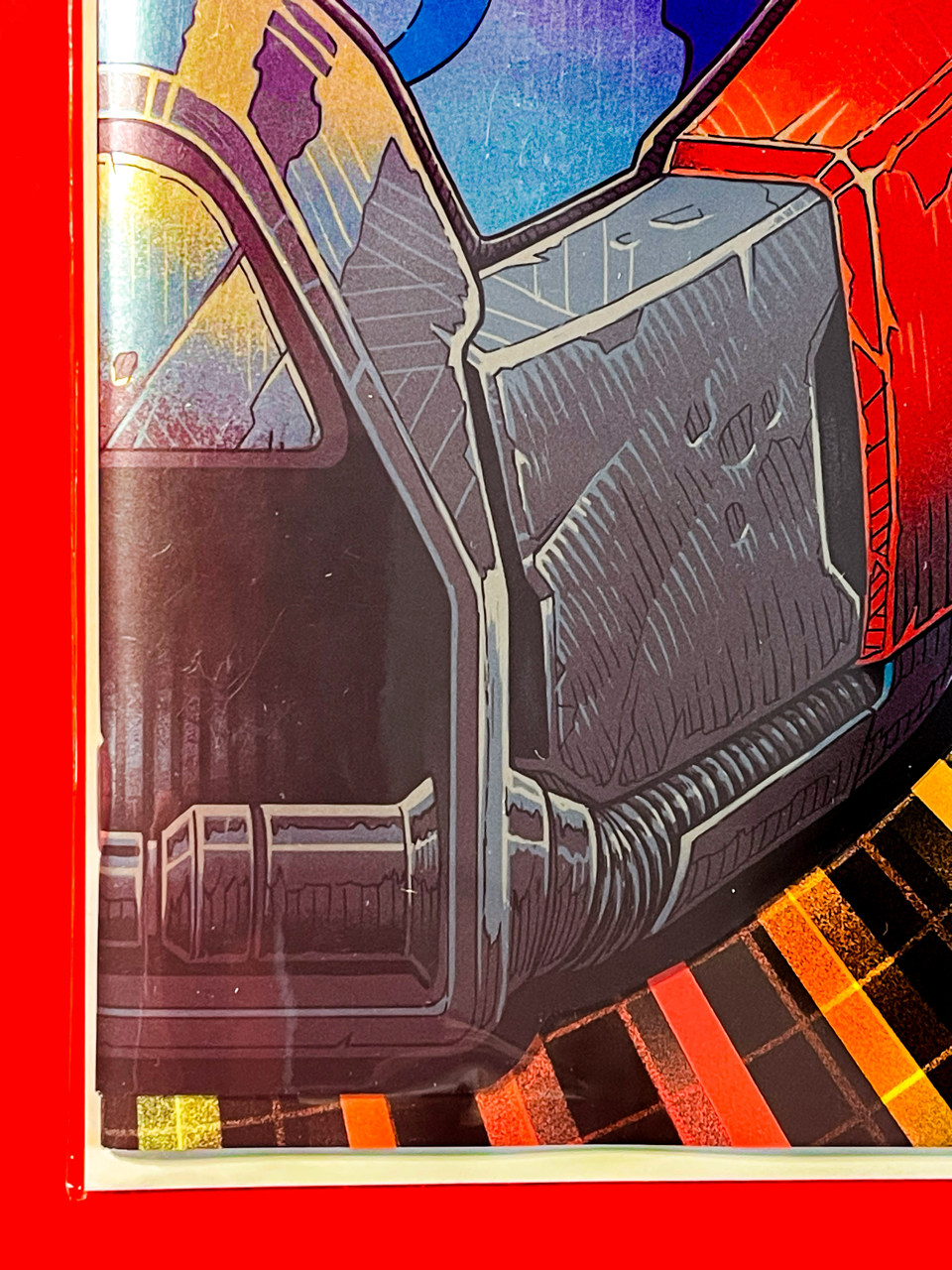 Bottom left corner of M.A.S.K #1 | Pye Parr & Luke Preece & Andres Juarez Cover