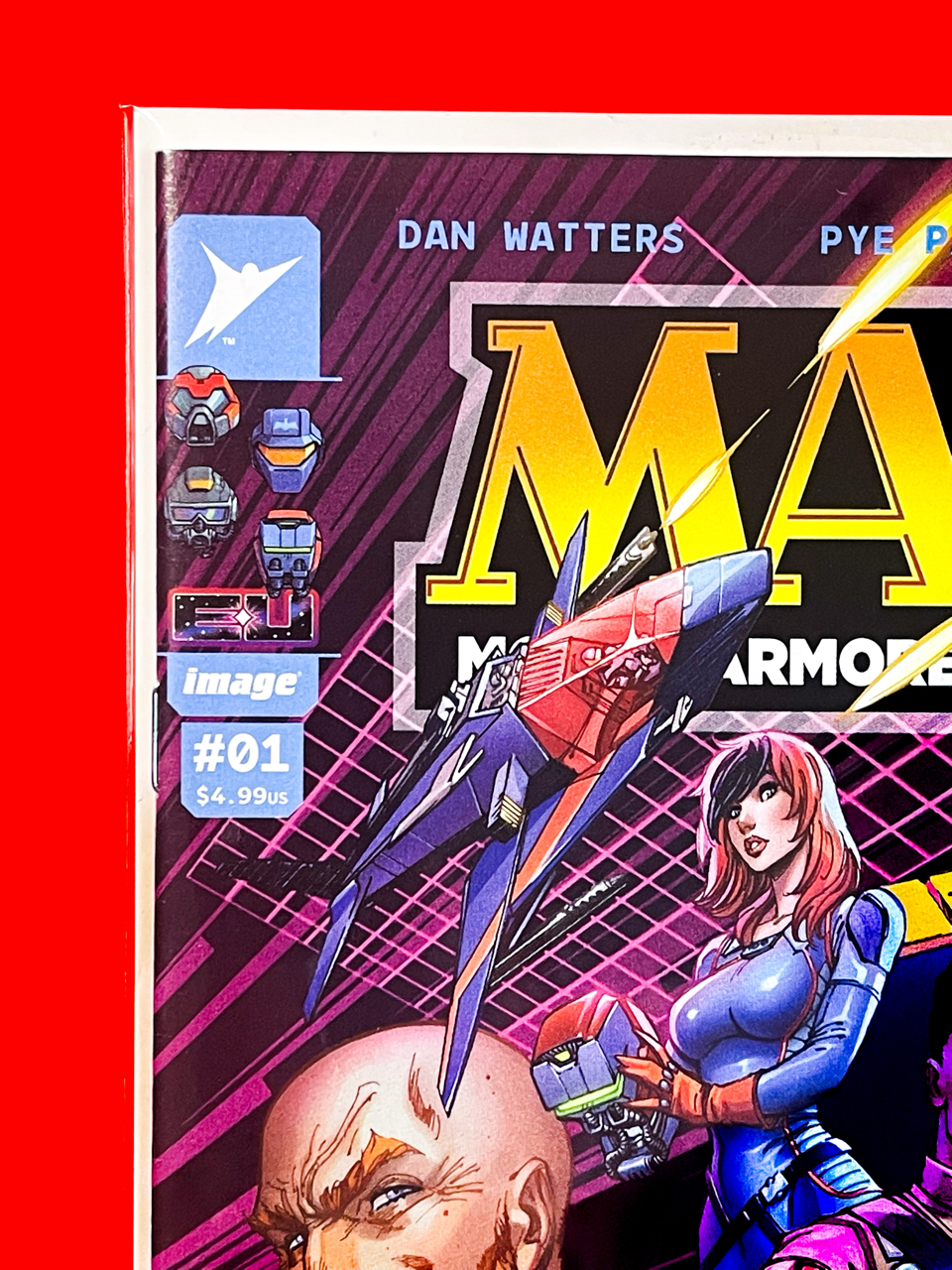 Top left corner of M.A.S.K #1 | J. Scott Campbell & Sabine Rich Cover