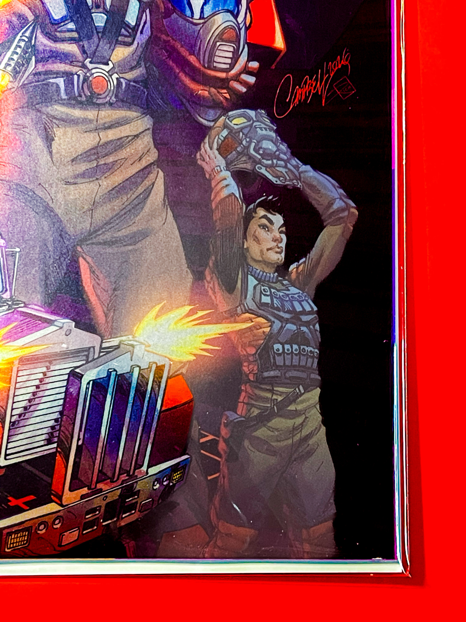 Bottom right corner of M.A.S.K #1 | J. Scott Campbell & Sabine Rich Cover