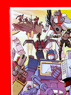 Top left corner of Transformers #33 | Tom Reilly & Adriano Lucas Cover