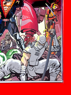 Bottom right corner of Transformers #33 | Tom Reilly & Adriano Lucas Cover