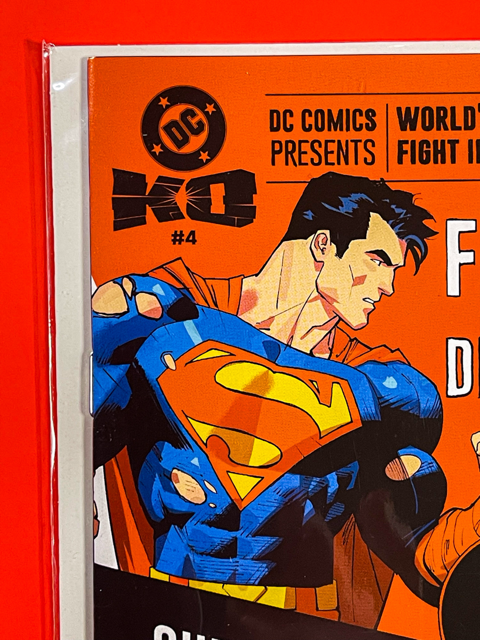 Top left corner of DC K.O #4 | Dan Mora Cover