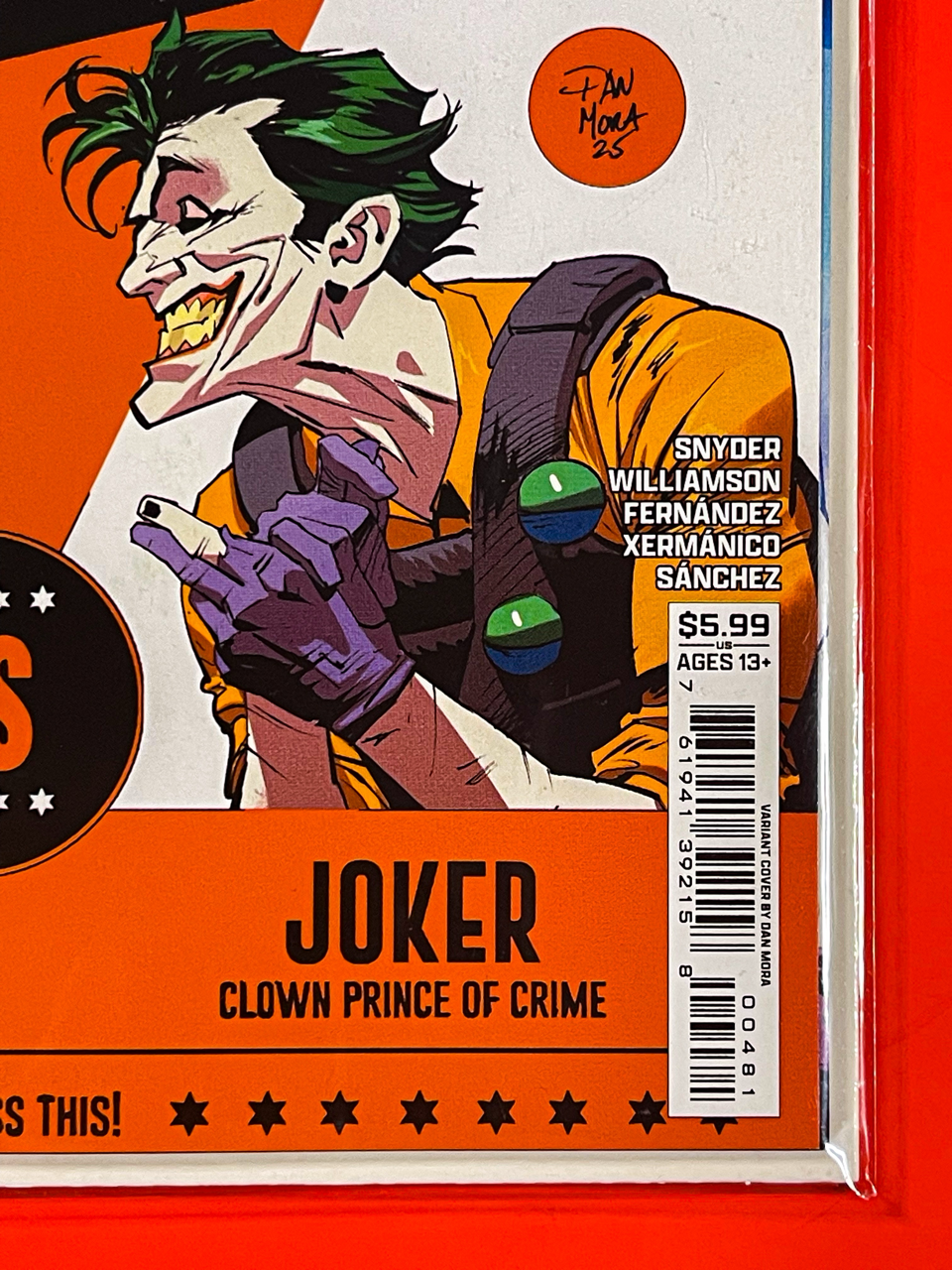 Bottom right corner of DC K.O #4 | Dan Mora Cover