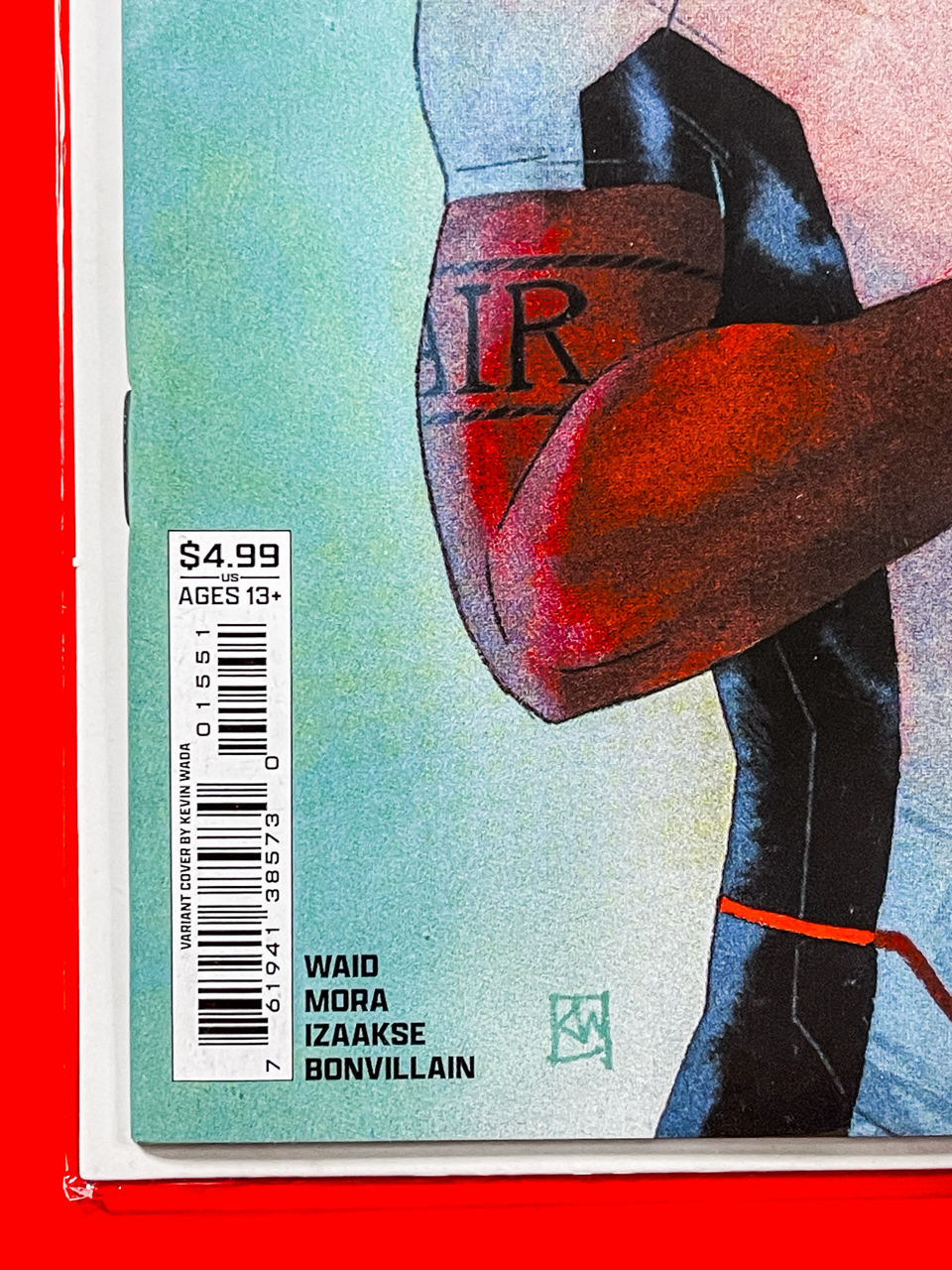 Bottom left corner of Justice League Unlimited #15 | Kevin Wada Cover