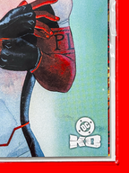 Bottom right corner of Justice League Unlimited #15 | Kevin Wada Cover