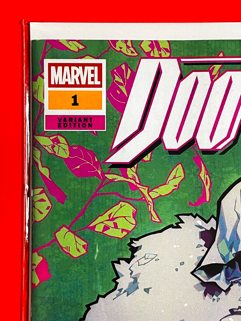 Top left corner of Doomquest #1 | Rose Besch Cover