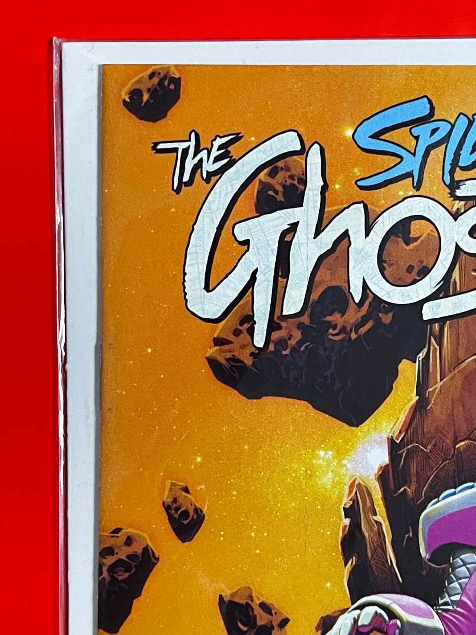 Top left corner of Spider-Gwen: The Ghost-Spider #14 | Mark Brooks Cover