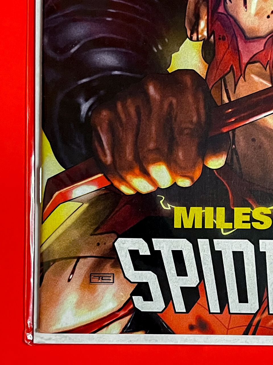 Bottom left corner of Miles Morales: Spider-Man #39 | Taurin Clarke Cover