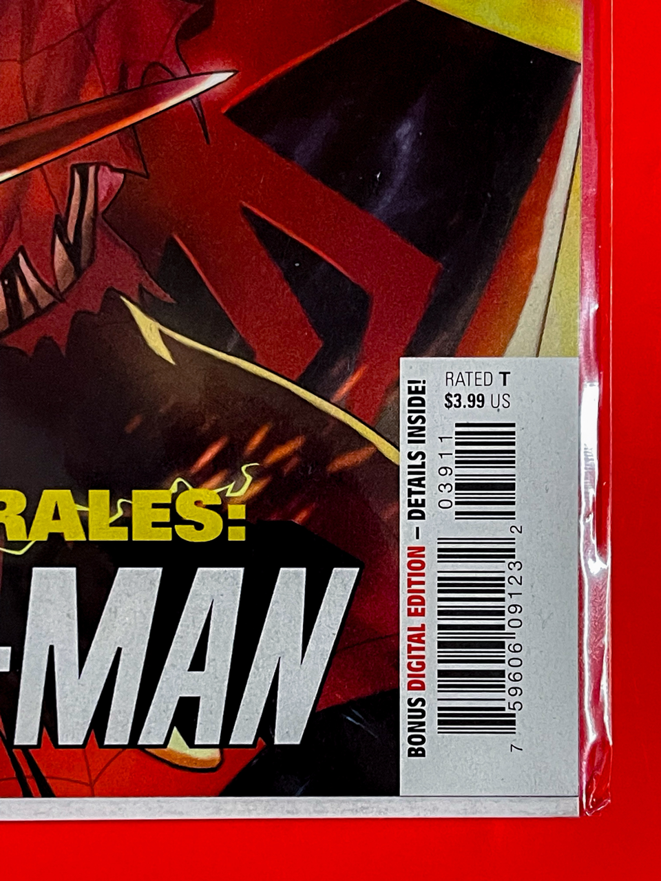 Bottom right corner of Miles Morales: Spider-Man #39 | Taurin Clarke Cover