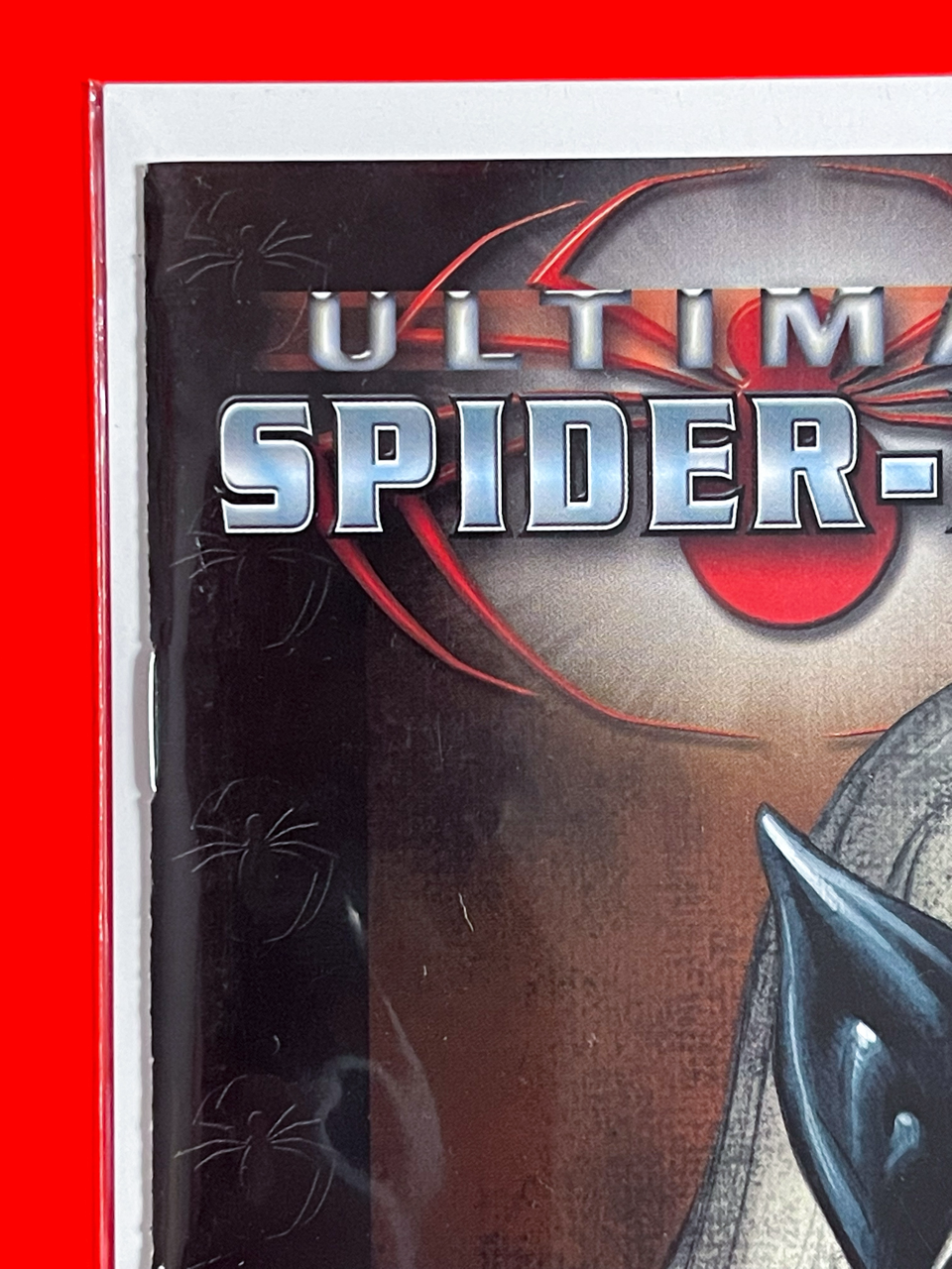 Top left corner of Ultimate Spider-Man #82 | Mark Bagley Cover