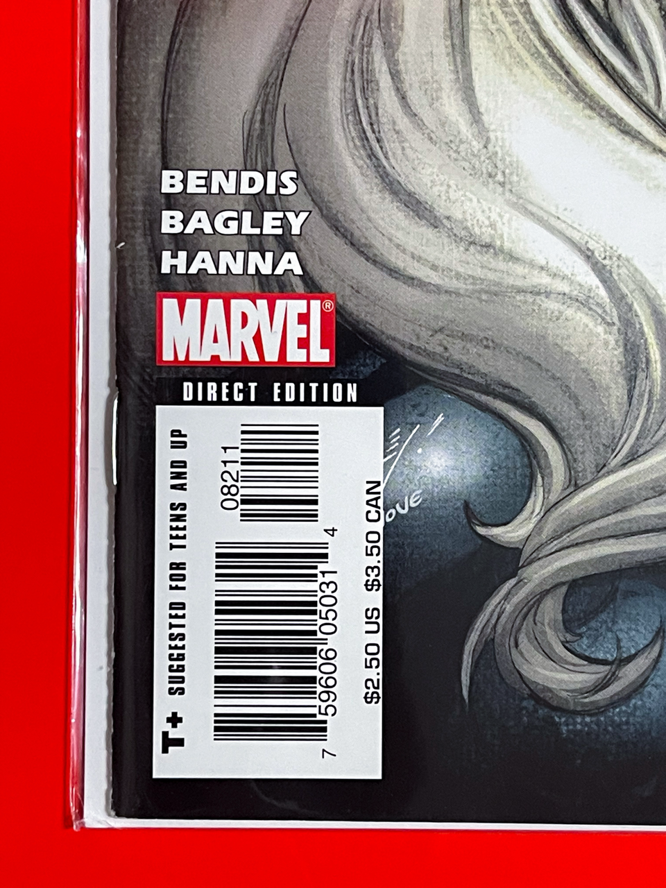 Bottom left corner of Ultimate Spider-Man #82 | Mark Bagley Cover