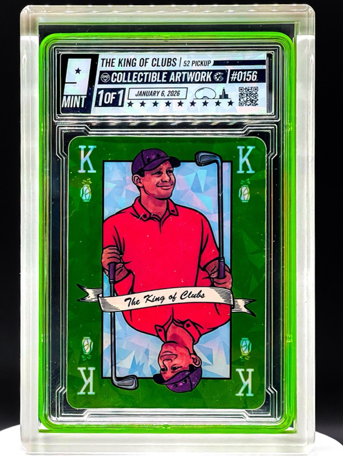 MINT 9 Collectibles - 52 Pickup Series - King of Clubs Tiger Woods - Crystal Variant Art Piece - #0156 - Limited to 6 Variants