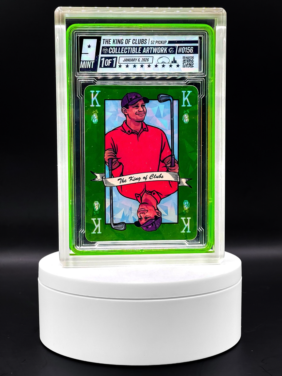 MINT 9 Collectibles - 52 Pickup Series - King of Clubs Tiger Woods - Crystal Variant Art Piece - #0156 - Limited to 6 Variants