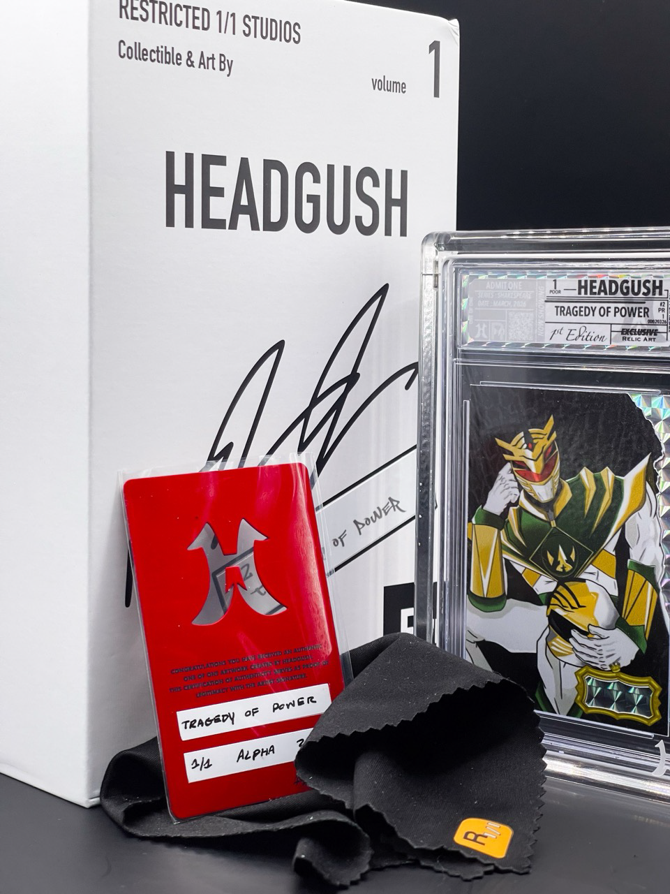 Headgush - Tragedy of Power - 1/1 ALPHA Variant - #26 - White Power Ranger Homage Art Card