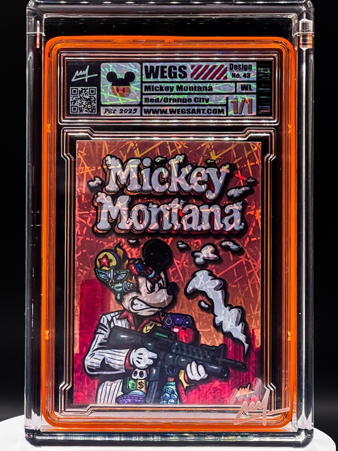 Wegs Art - Mickey Montana - Holo Chaos - Red/Orange Variant - Design 43 - Mickey