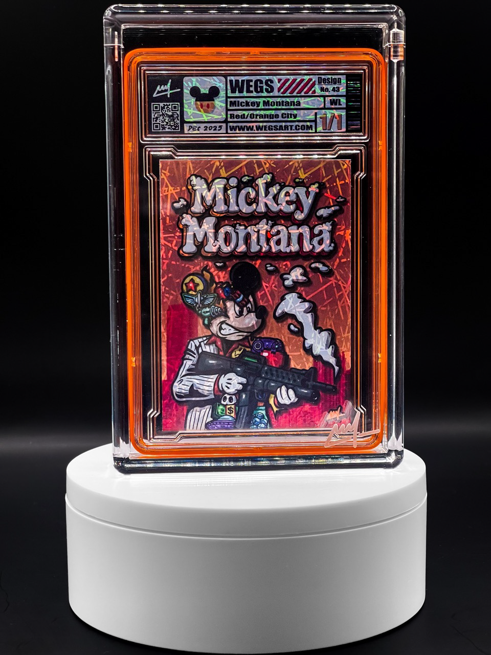 Wegs Art - Mickey Montana - Holo Chaos - Red/Orange Variant - Design 43 - Mickey