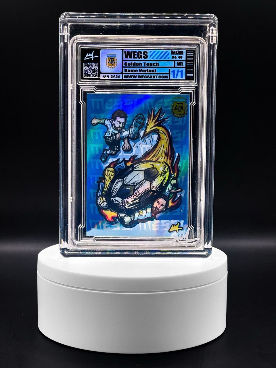 Wegs Art - Golden Touch - Name Variant - Holo Sun Rays Variation - Design 48 - Lionel Messi