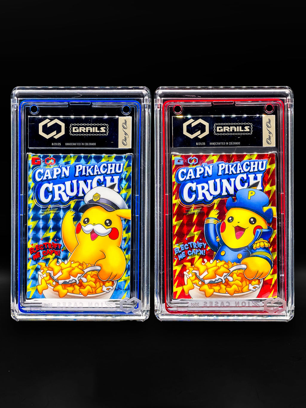 Collector Creative/Grails Collab - Duo: Captain Pikachu - Red and Blue Bolt Variant - Art Card Set