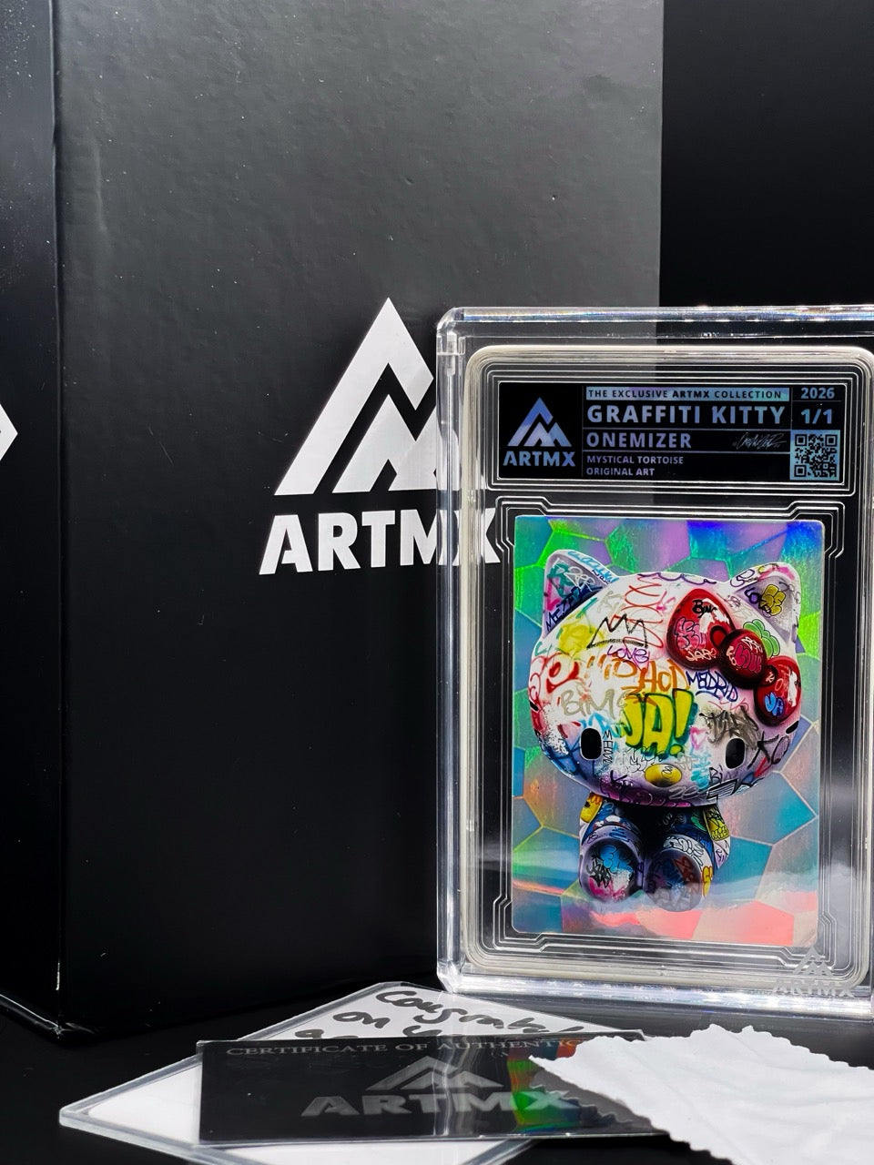 ArtMX x Onemizer - GRAFFITI KITTY - Mystical Tortoise Variant - Hello Kitty Homage 1/1