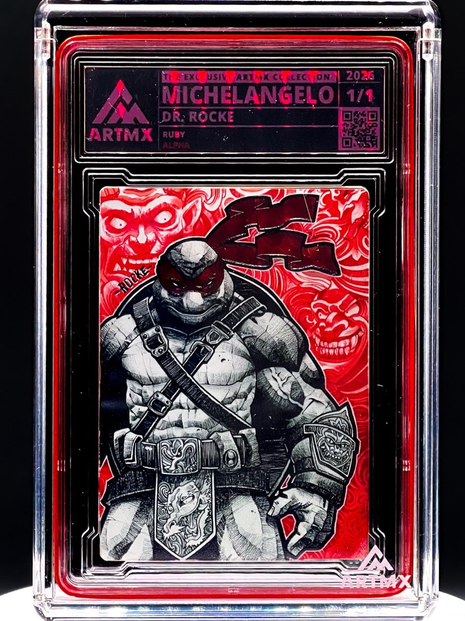ArtMX x DR ROCKE - Michelangelo - Ruby ALPHA Variant - TMNT Homage - 1/1