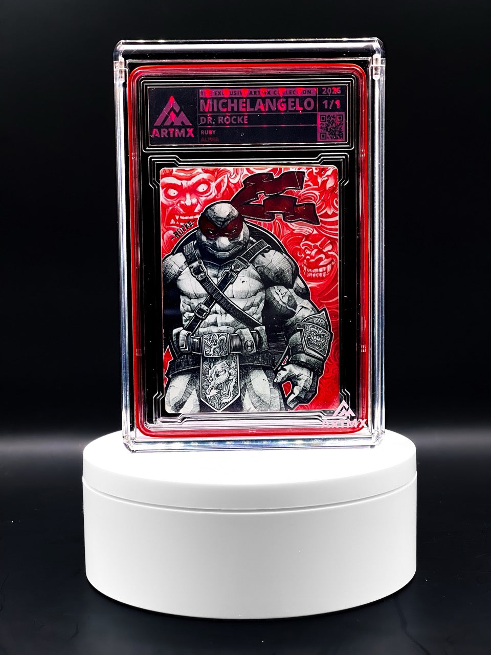 ArtMX x DR ROCKE - Michelangelo - Ruby ALPHA Variant - TMNT Homage - 1/1